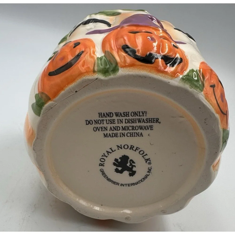 Royal Norfolk Halloween‎ Hand painted basket bowl ceramic 3